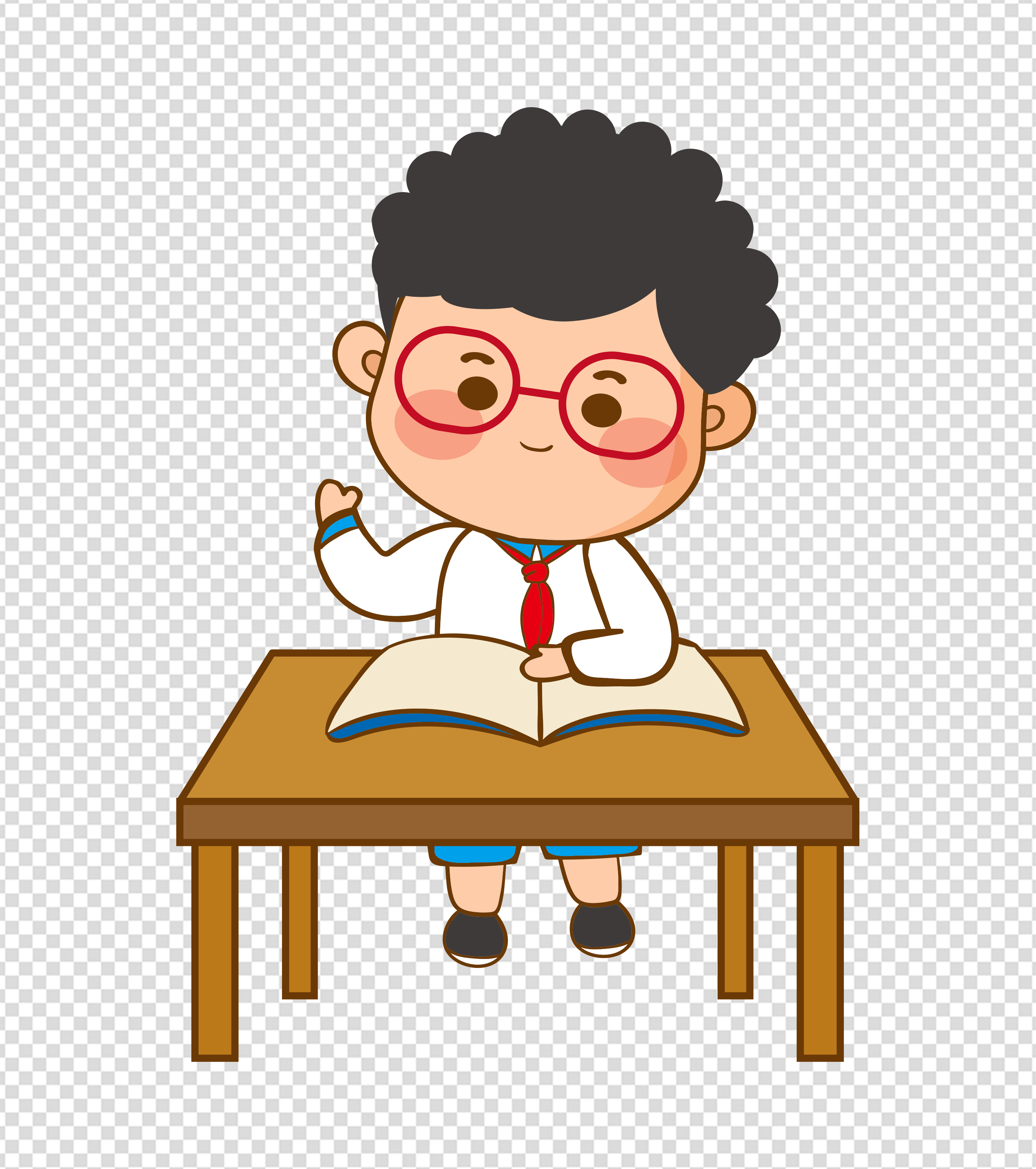 2000x2000px_小清新ppt元素原创校园卡通 写作业男孩下载_爱办公